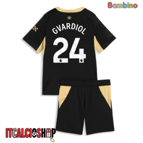 Manchester City Josko Gvardiol #24 Seconda Maglia Bambino 2026-27 Manica Corta (+ Pantaloni corti)